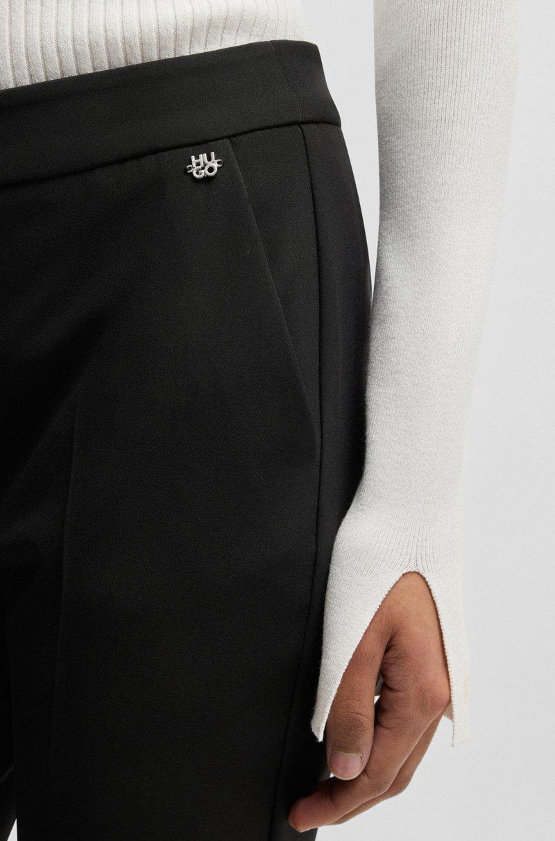 Hugo Boss Pantalones Slim Fit De Tejido Elástico Con Remache De Logo