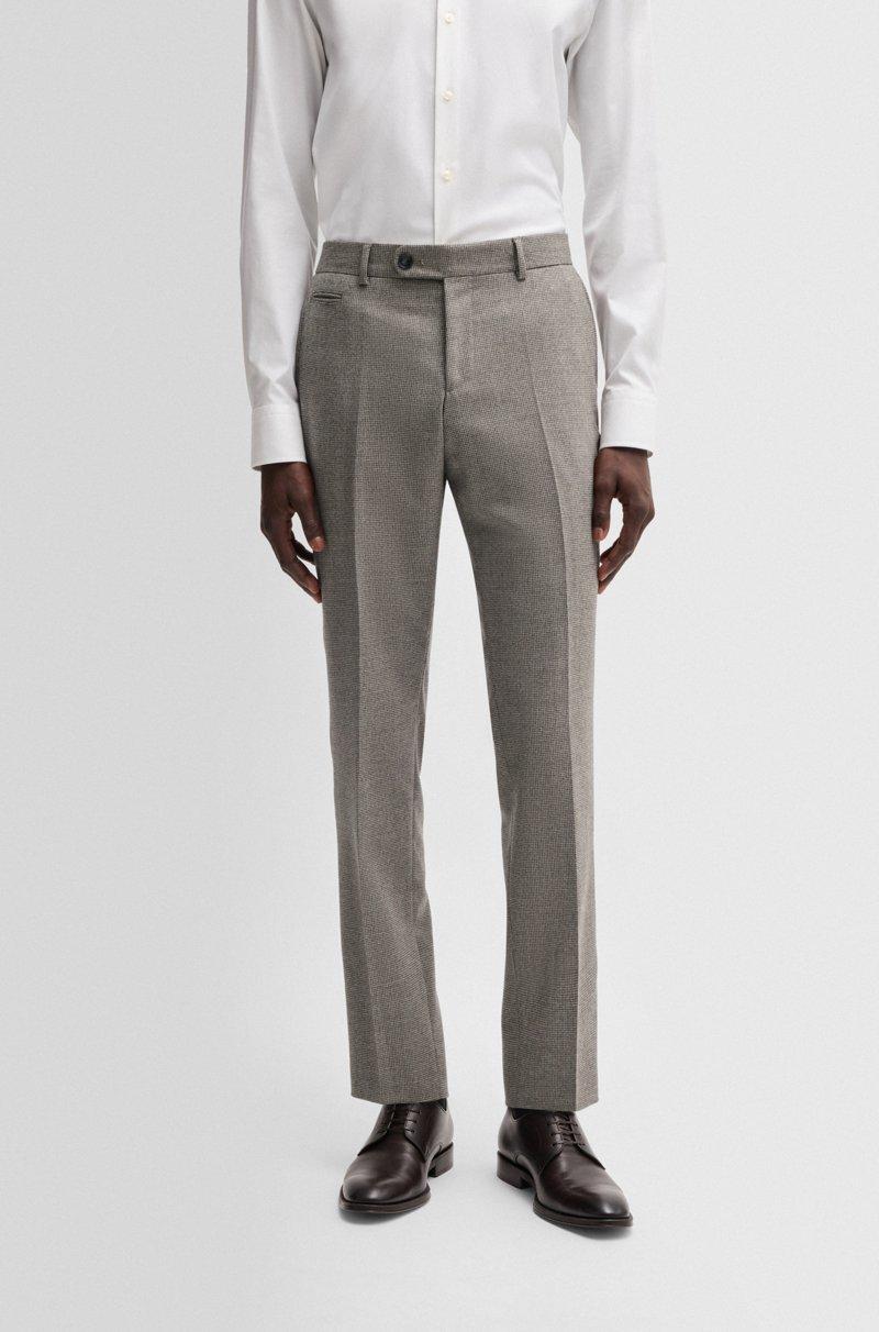 Hugo Boss Pantalones slim fit en lana elástica con microestampado