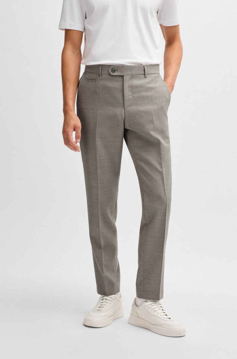 Hugo Boss Pantalones slim fit en lana virgen con microestampado