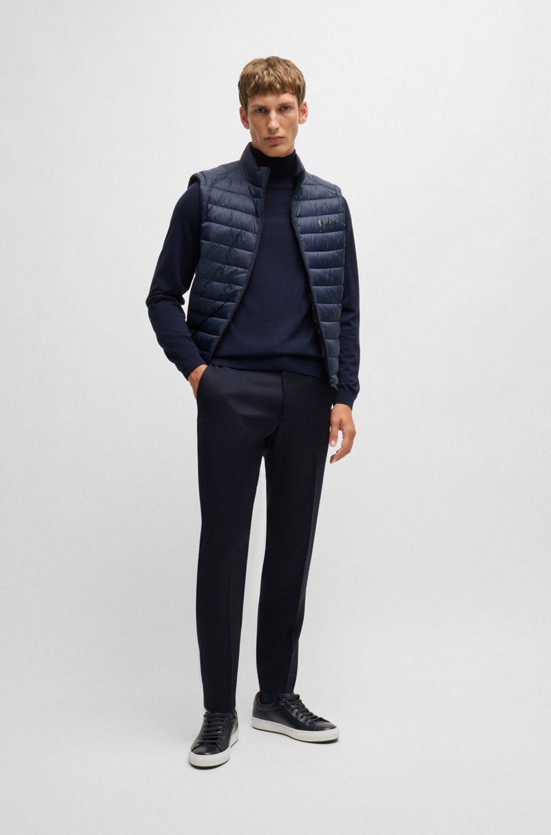 Hugo Boss Pantalones Slim Fit En Sarga De Lana Virgen