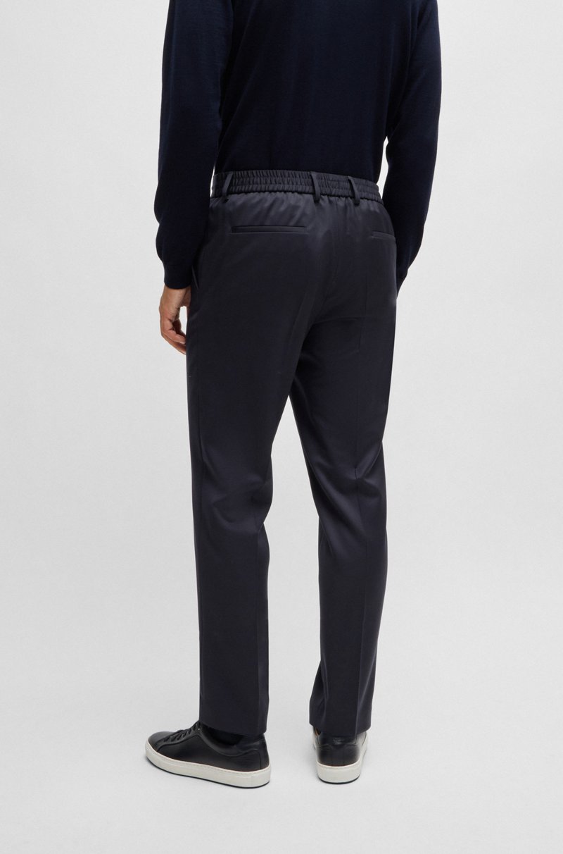 Hugo Boss Pantalones Slim Fit En Sarga De Lana Virgen