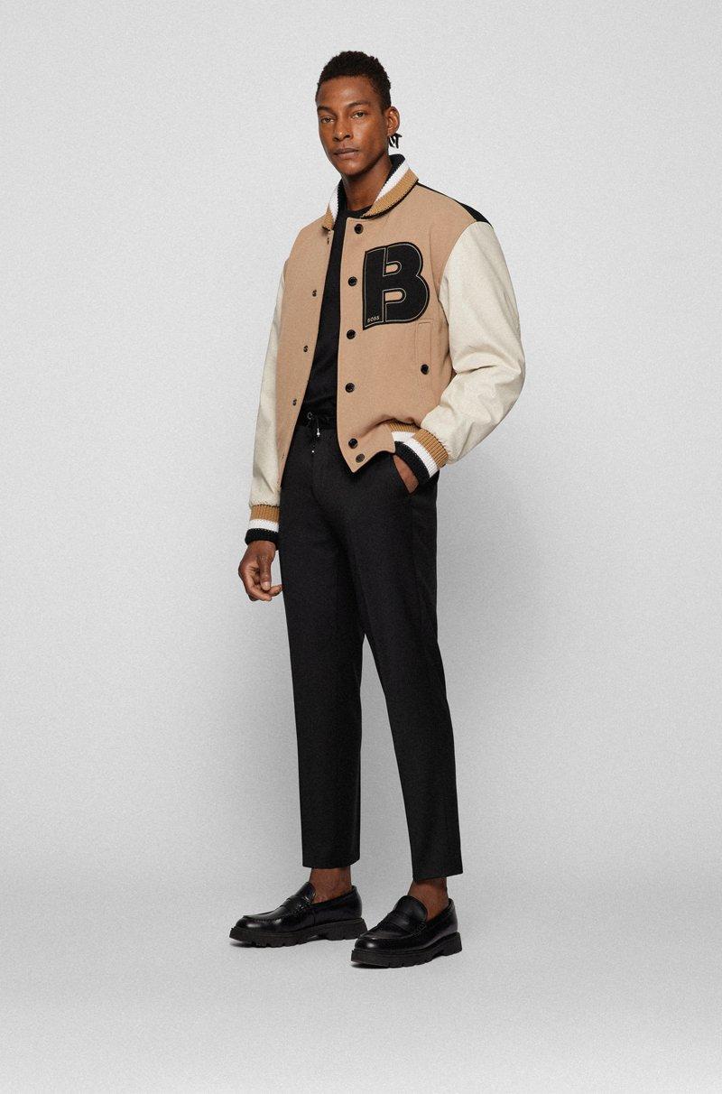 Hugo Boss Pantalones Slim Fit En Sarga De Lana Virgen