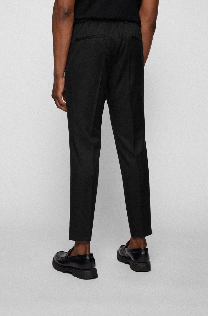 Hugo Boss Pantalones Slim Fit En Sarga De Lana Virgen