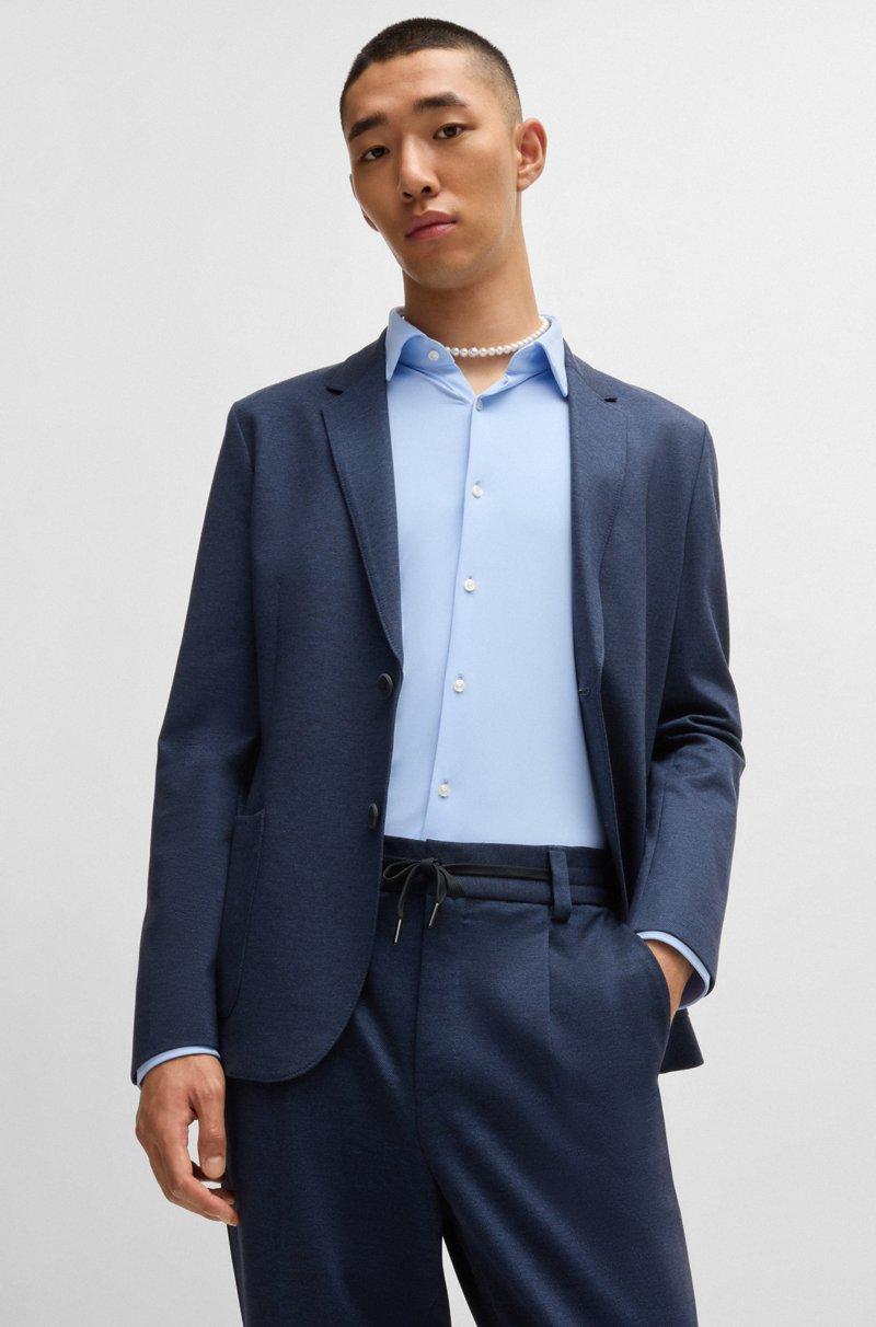 Hugo Boss Pantalones Slim Fit En Sarga Superflexible Jaspeada