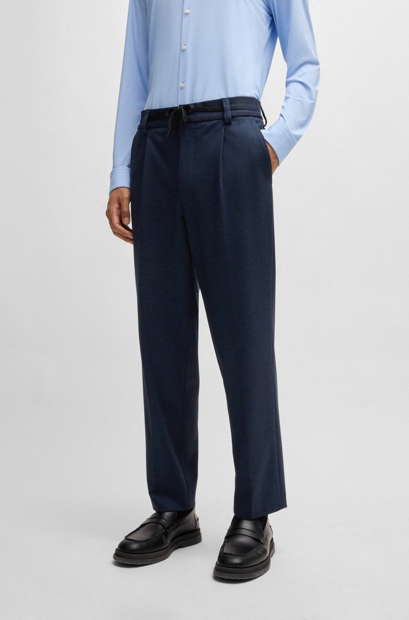 Hugo Boss Pantalones slim fit en sarga superflexible jaspeada