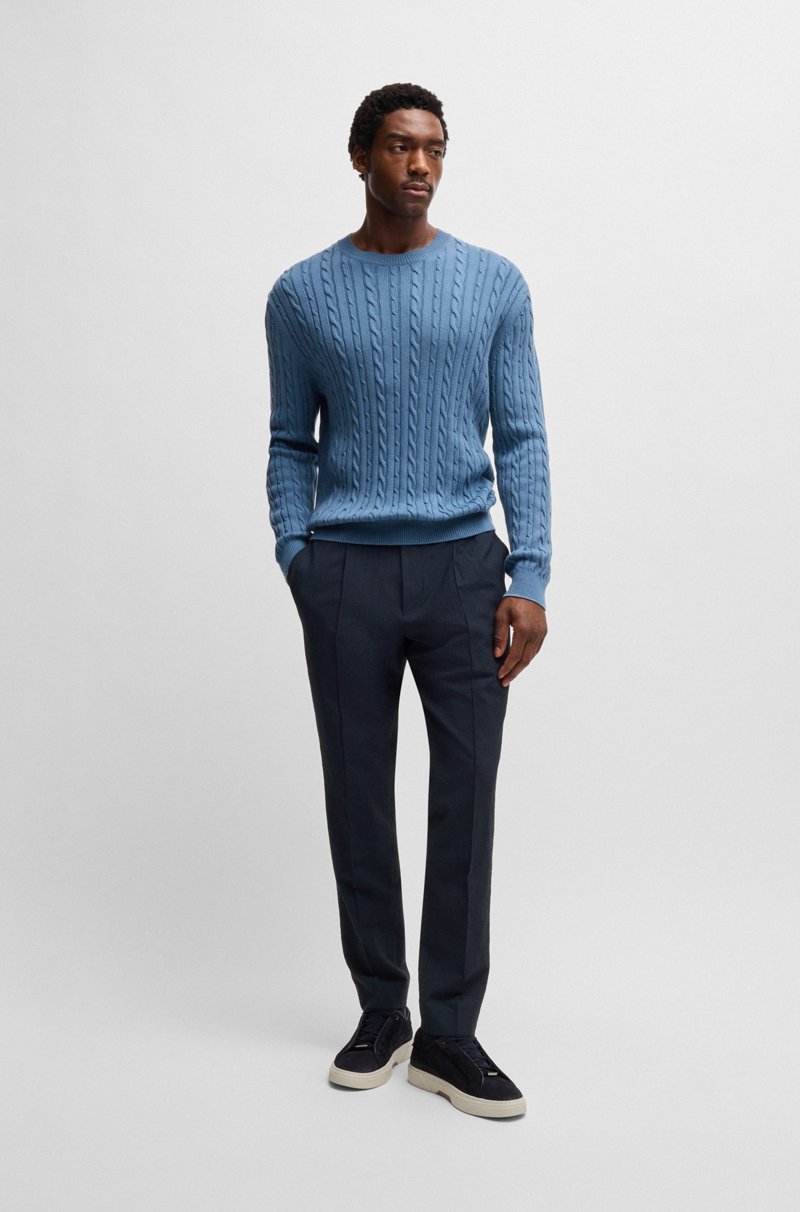 Hugo Boss Pantalones Slim Fit En Sirsaca Con Lana Virgen