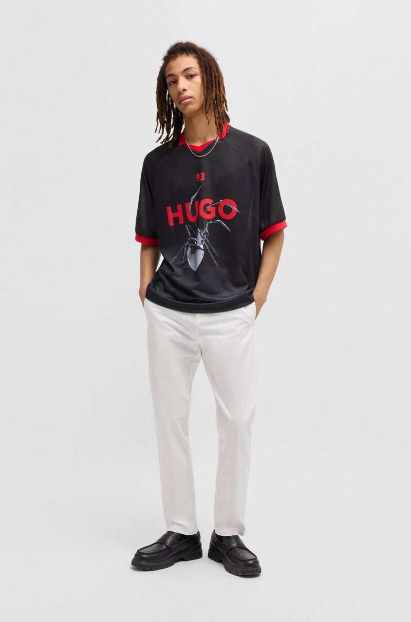 Hugo Boss Pantalones Slim Fit En Tejido De Gabardina De Algodón Elástico