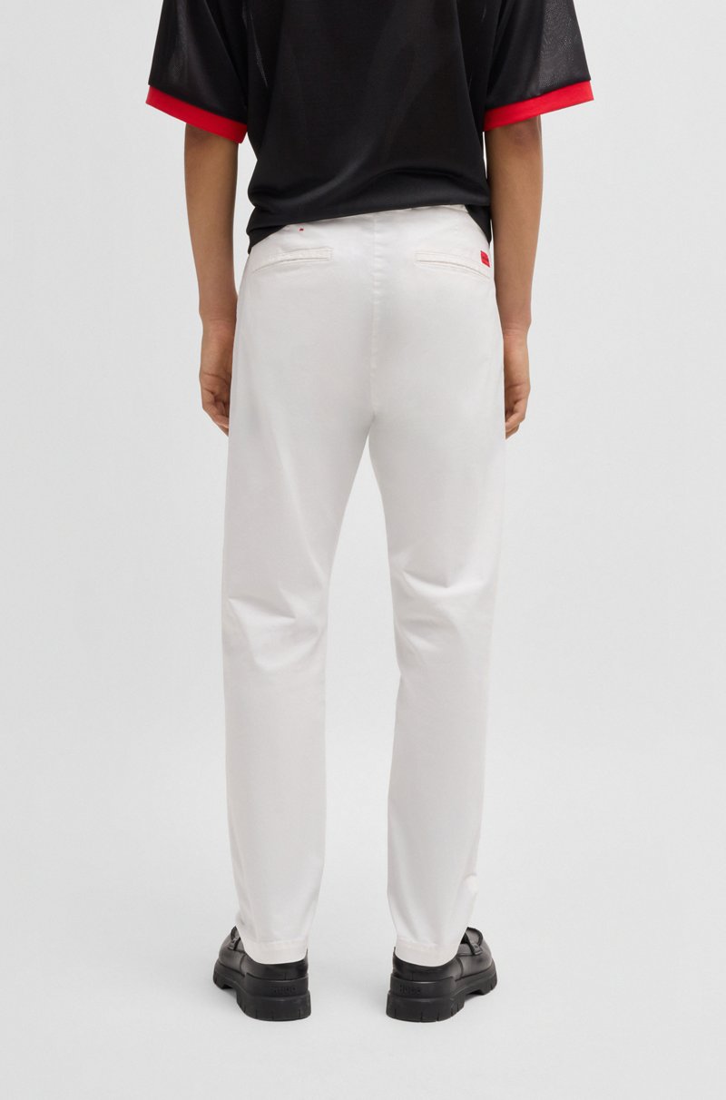 Hugo Boss Pantalones Slim Fit En Tejido De Gabardina De Algodón Elástico