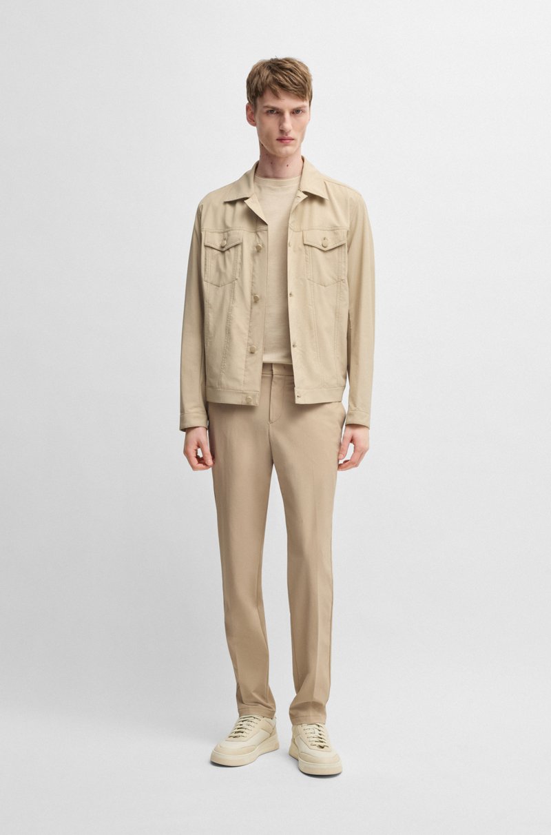 Hugo Boss Pantalones Slim Fit En Tejido De Membrana Elástica Ideal Para Viajar