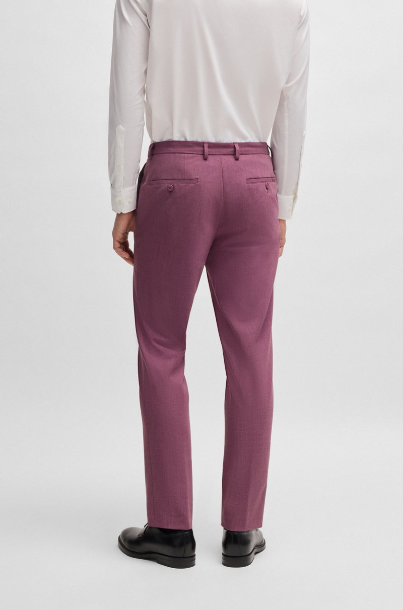 Hugo Boss Pantalones Slim Fit En Tejido Elástico Con Microestampado