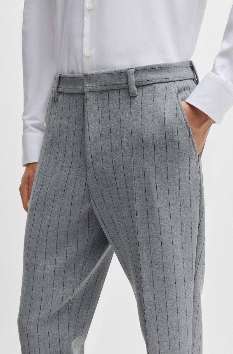 Hugo Boss Pantalones Slim Fit En Tejido Elástico Con Raya Diplomática