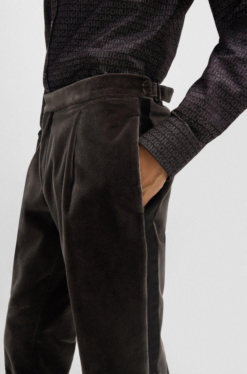 Hugo Boss Pantalones Slim Fit En Terciopelo De Algodón