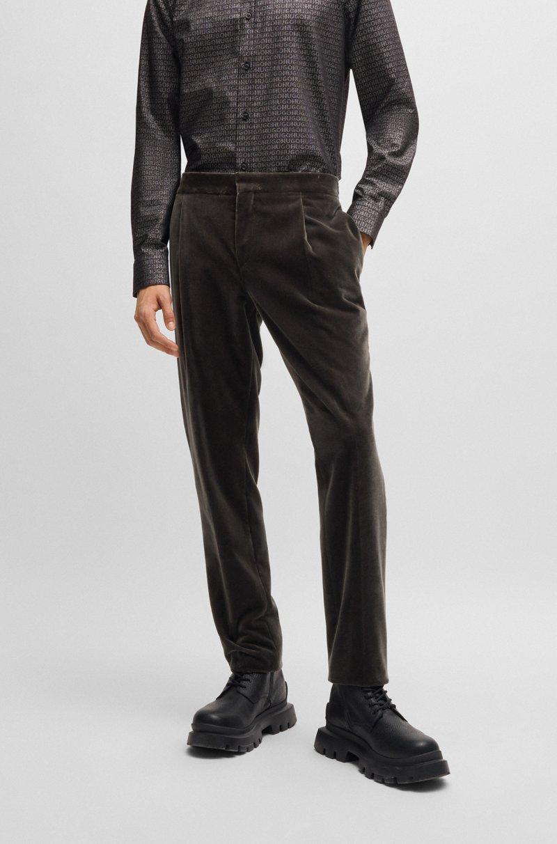 Hugo Boss Pantalones slim fit en terciopelo de algodón