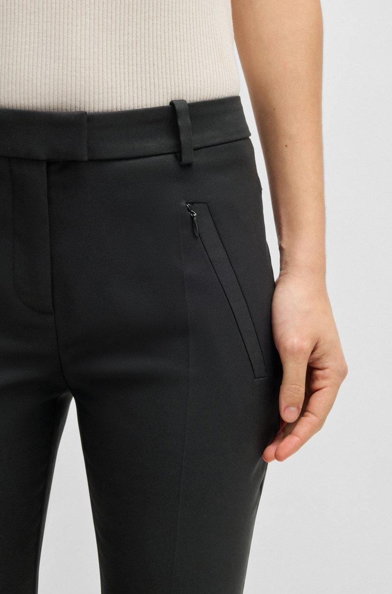 Hugo Boss Pantalones Slim Fit Tobilleros Con Cremallera En Los Bajos
