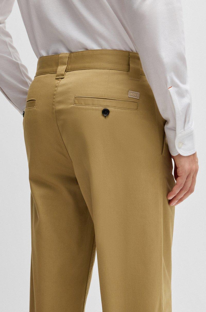 Hugo Boss Pantalones Straight Fit De Sarga De Algodón