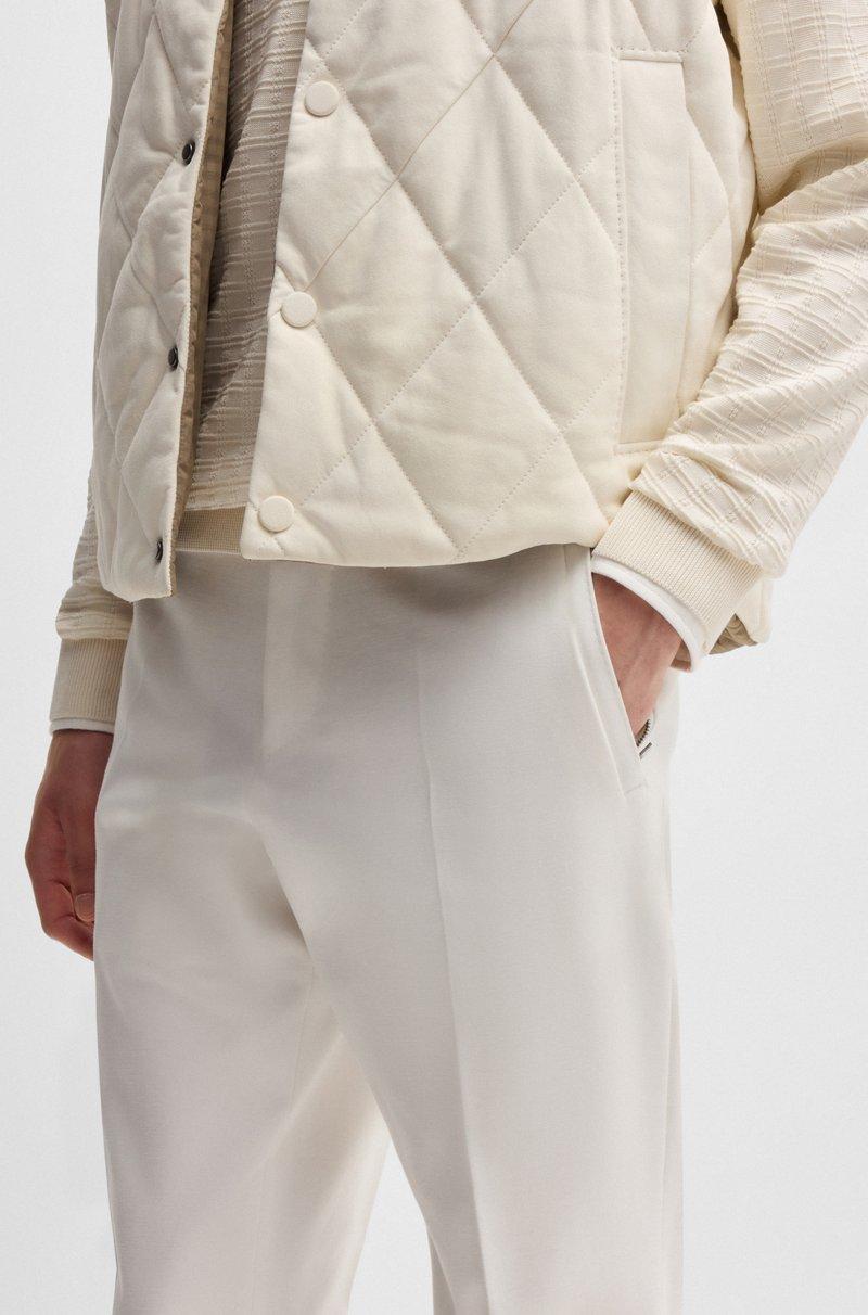 Hugo Boss Pantalones Tapered Fit De Algodón Elástico Con Estructura De Tejido Doble