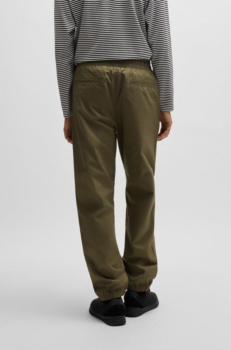 Hugo Boss Pantalones Tapered-fit De Algodón Estructurado