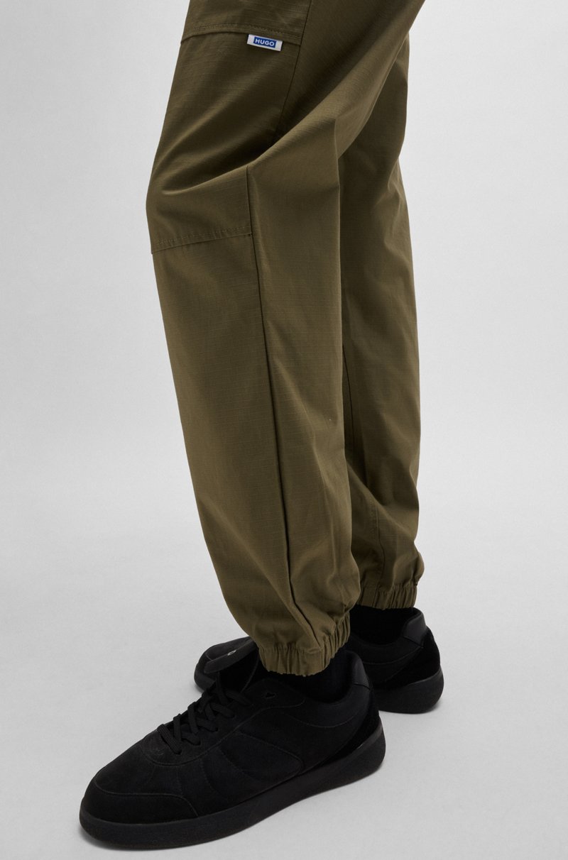Hugo Boss Pantalones Tapered-fit De Algodón Estructurado