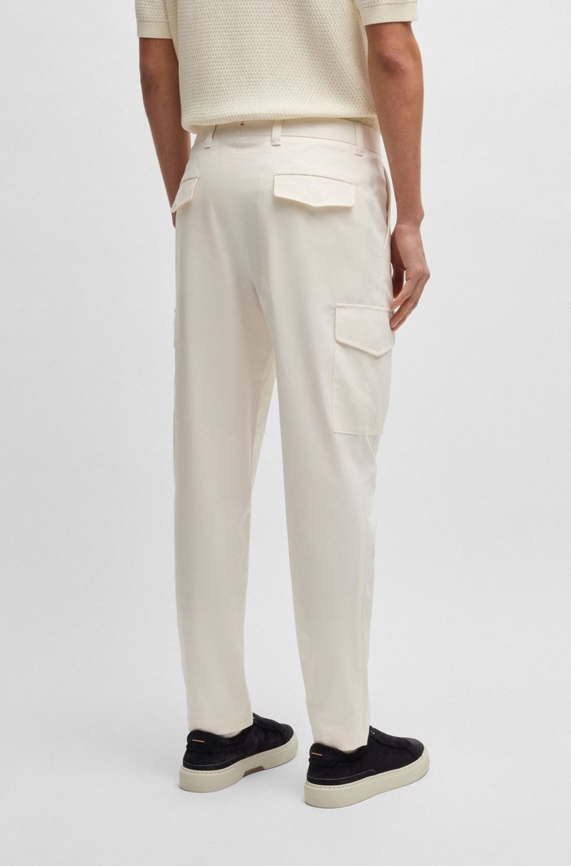 Hugo Boss Pantalones Tapered Fit De Algodón Seda Y Elástico