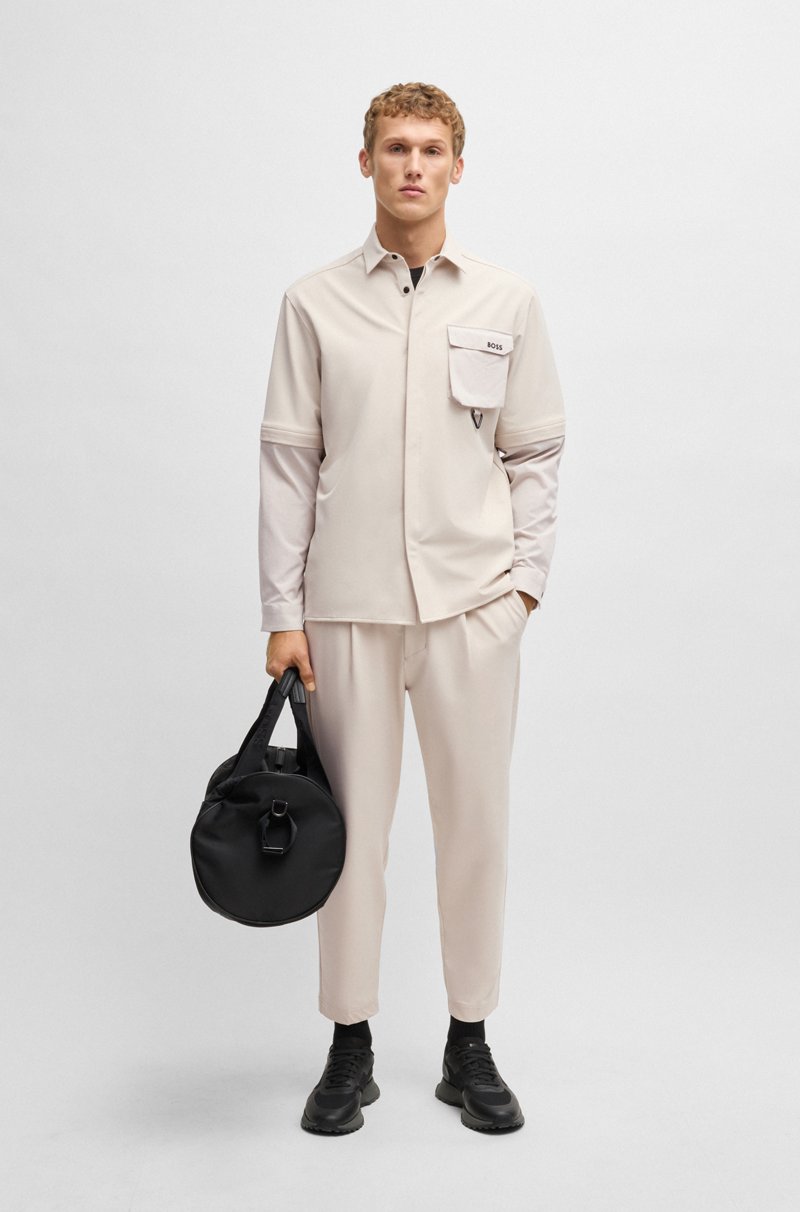 Hugo Boss Pantalones Tapered Fit De Tejido Elástico Repelente Al Agua