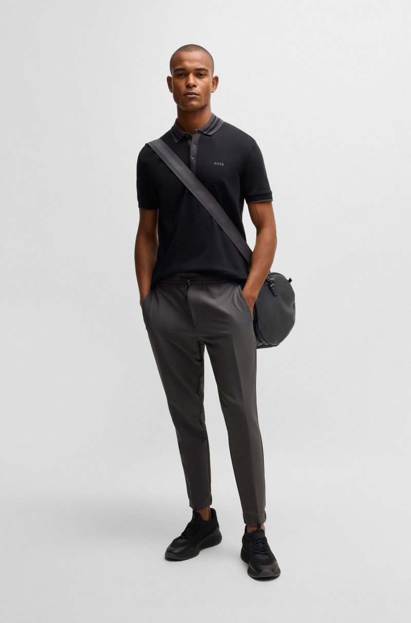 Hugo Boss Pantalones Tapered Fit De Tejido Elástico Repelente Al Agua