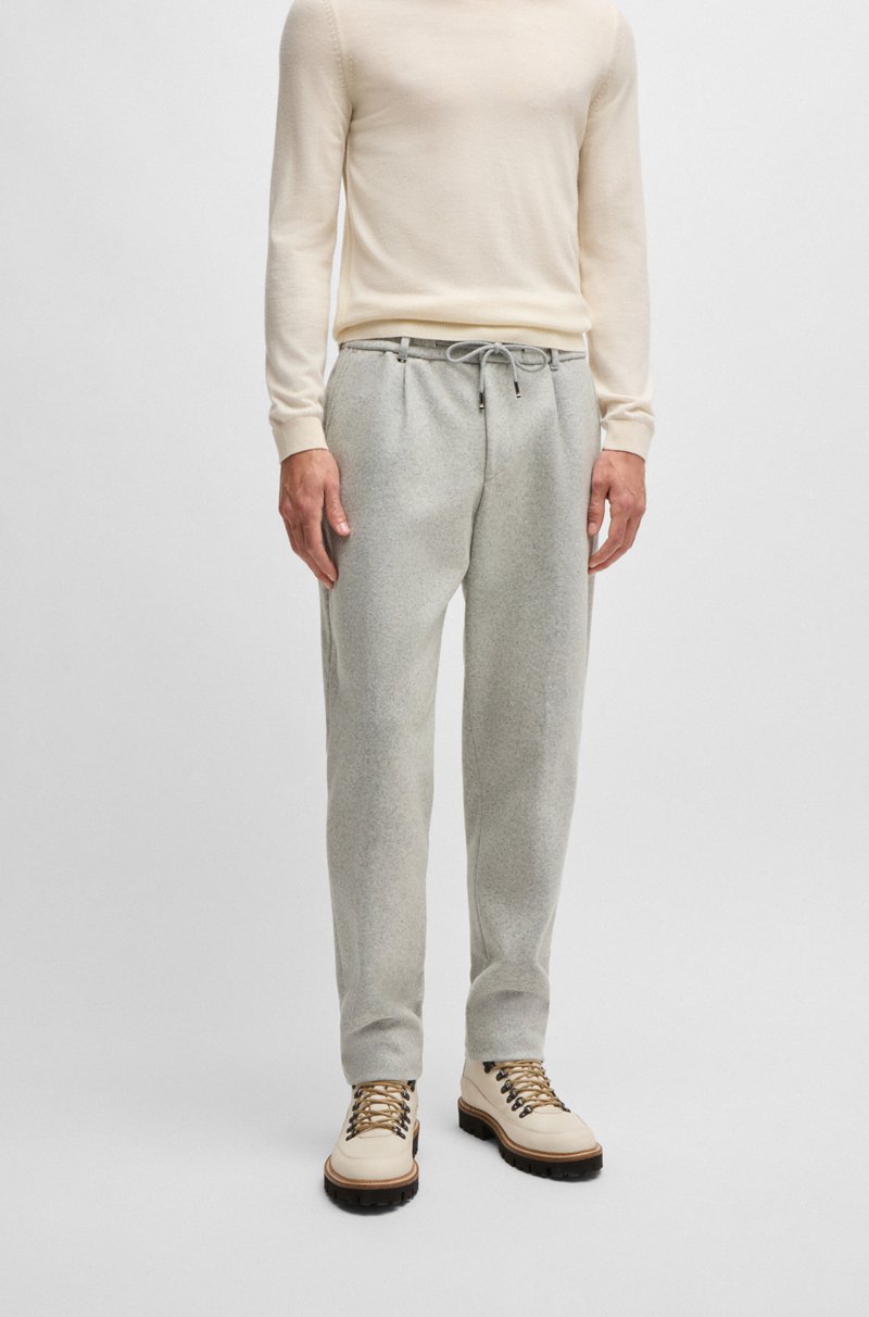 Hugo Boss Pantalones tapered fit en mezcla de lana jaspeada
