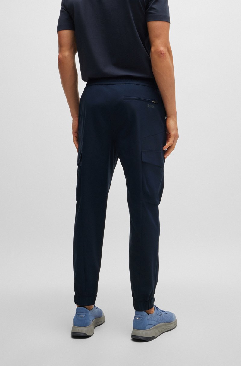 Hugo Boss Pantalones Tapered Fit En Popelín Elástico De Planchado Fácil