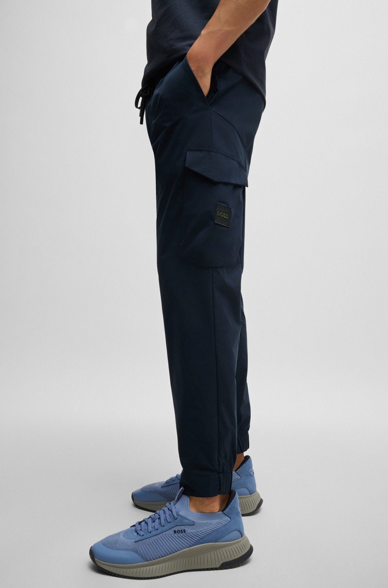 Hugo Boss Pantalones Tapered Fit En Popelín Elástico De Planchado Fácil