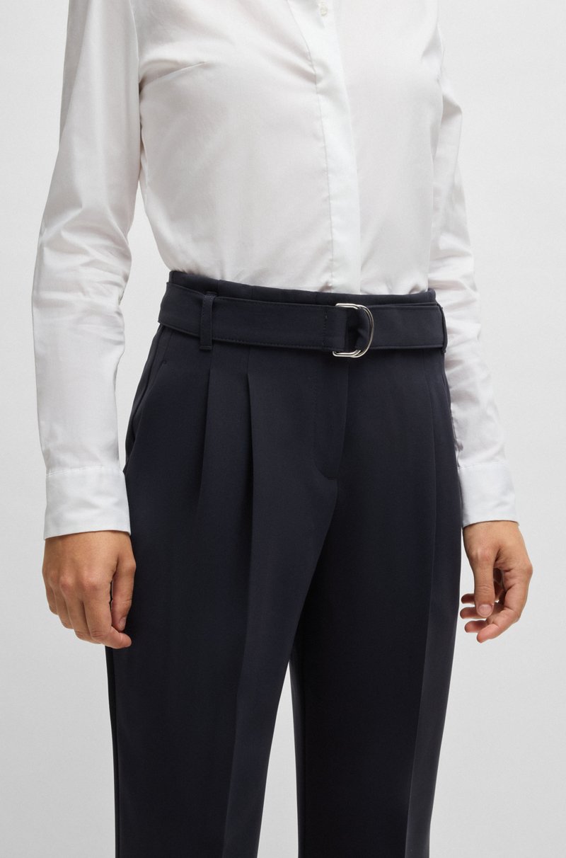 Hugo Boss Pantalones Tobilleros Regular Fit En Crepé Resistente A Las Arrugas