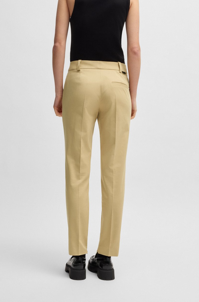Hugo Boss Pantalones Tobilleros Slim Fit Con Cremallera En La Cara Interna De Los Bajos