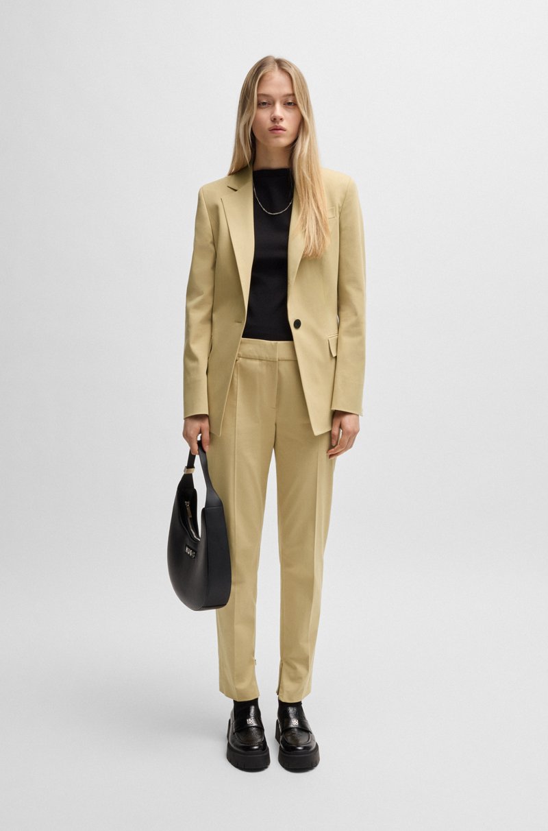 Hugo Boss Pantalones Tobilleros Slim Fit Con Cremallera En La Cara Interna De Los Bajos