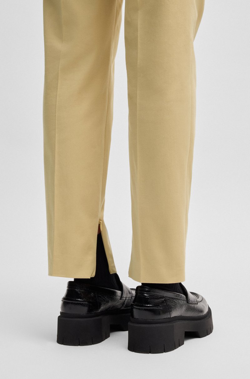 Hugo Boss Pantalones Tobilleros Slim Fit Con Cremallera En La Cara Interna De Los Bajos