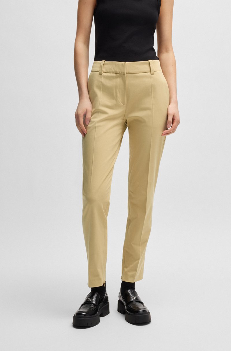 Hugo Boss Pantalones tobilleros slim fit con cremallera en la cara interna de los bajos