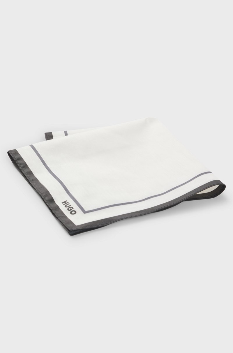 Hugo Boss Pañuelo De Bolsillo De Algodón Con Cenefa Y Logo