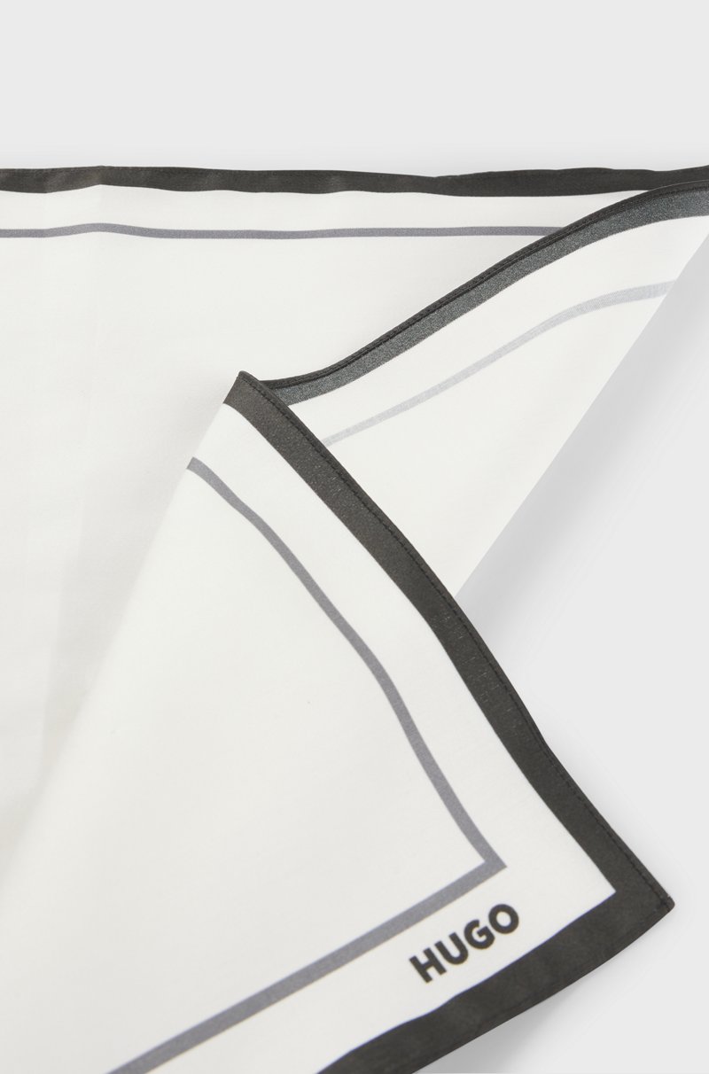 Hugo Boss Pañuelo De Bolsillo De Algodón Con Cenefa Y Logo