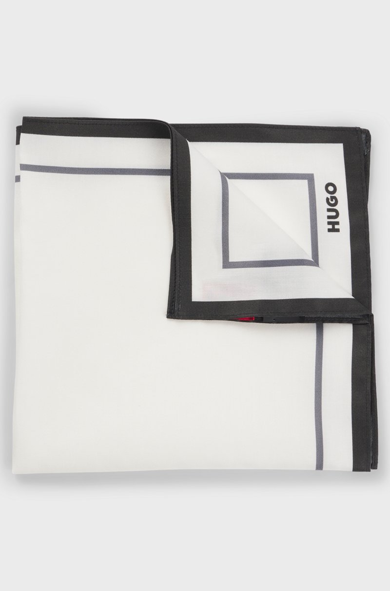 Hugo Boss Pañuelo De Bolsillo De Algodón Con Cenefa Y Logo