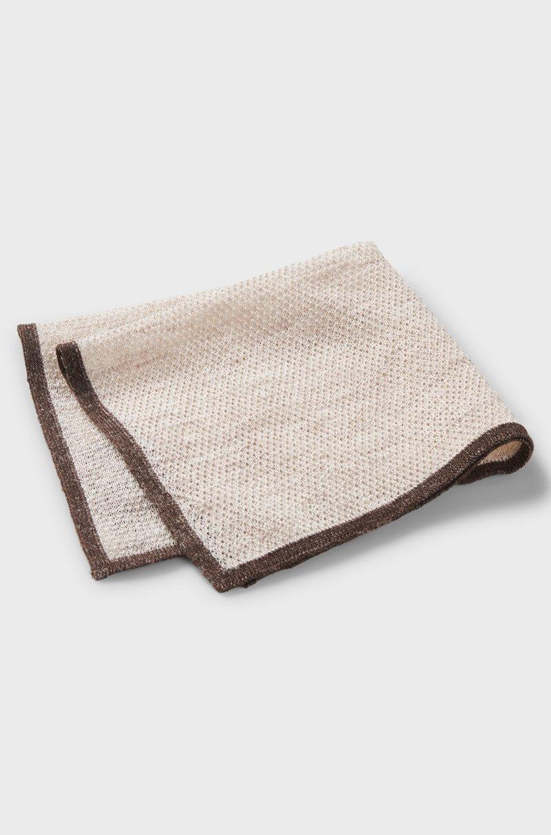 Hugo Boss Pañuelo De Bolsillo De Seda Y Lino Con Borde En Contraste