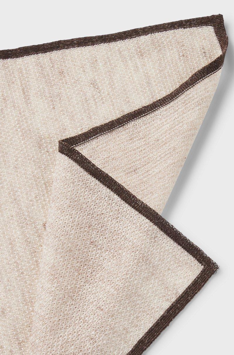 Hugo Boss Pañuelo De Bolsillo De Seda Y Lino Con Borde En Contraste