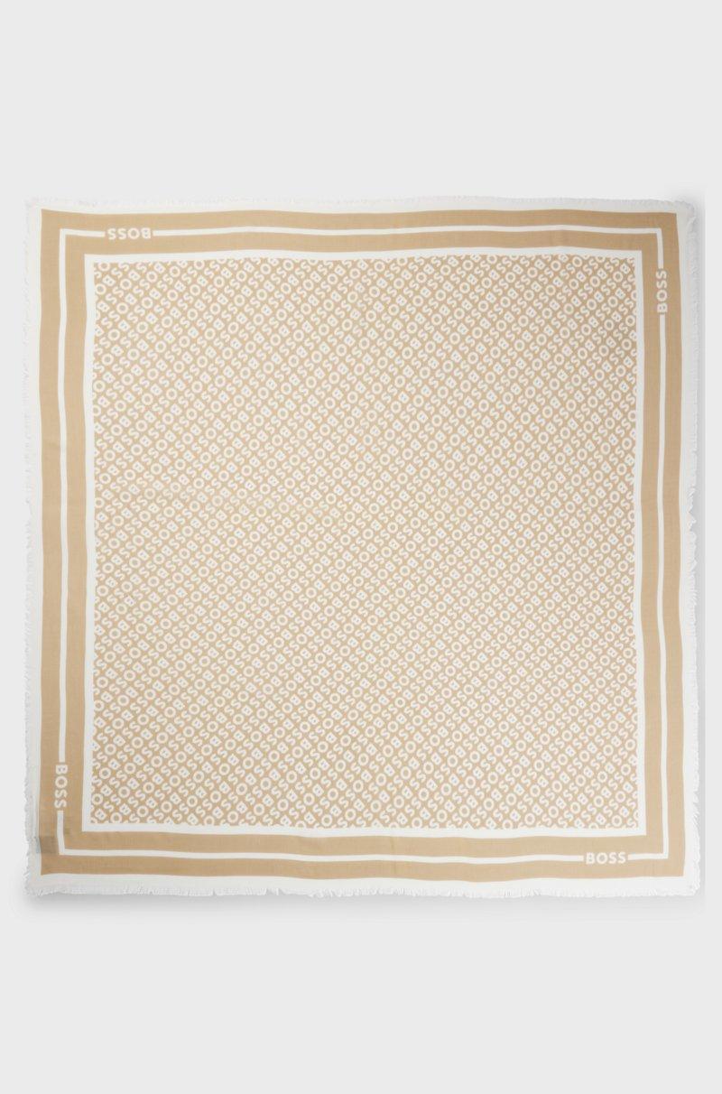 Hugo Boss Pañuelo de modal y seda con logo estampado