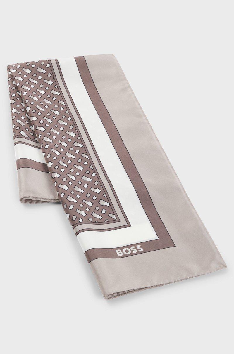 Hugo Boss Pañuelo De Sarga De Seda Estampada Hecho En Italia