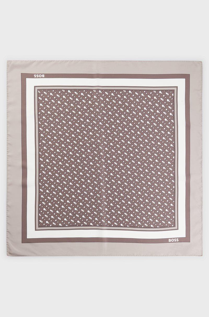 Hugo Boss Pañuelo De Sarga De Seda Estampada Hecho En Italia