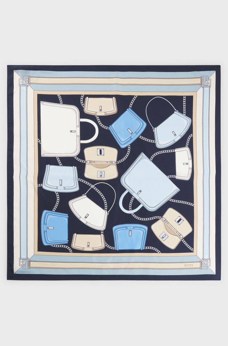 Hugo Boss Pañuelo de sarga de seda estampada hecho en Italia