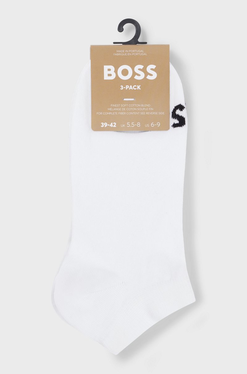 Hugo Boss Paquete De 3 Pares De Calcetines A La Altura Del Tobillo Con Logos En Contraste