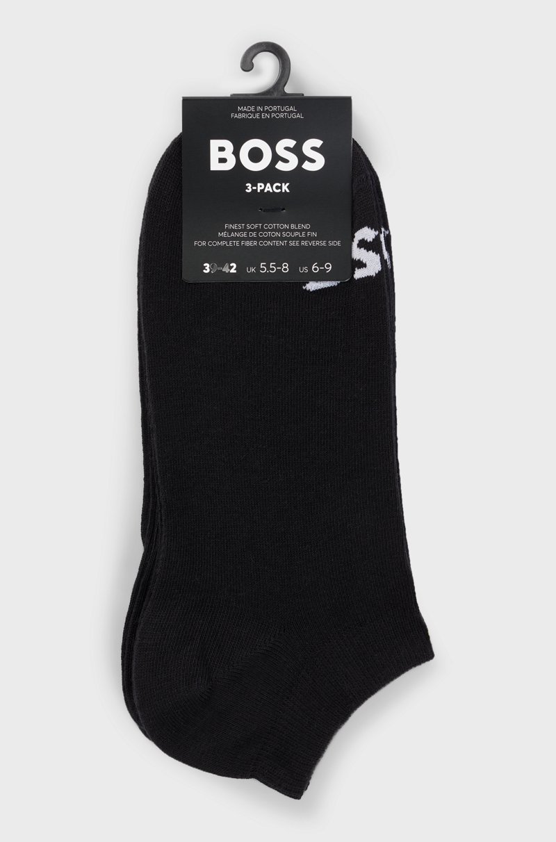 Hugo Boss Paquete De 3 Pares De Calcetines A La Altura Del Tobillo Con Logos En Contraste