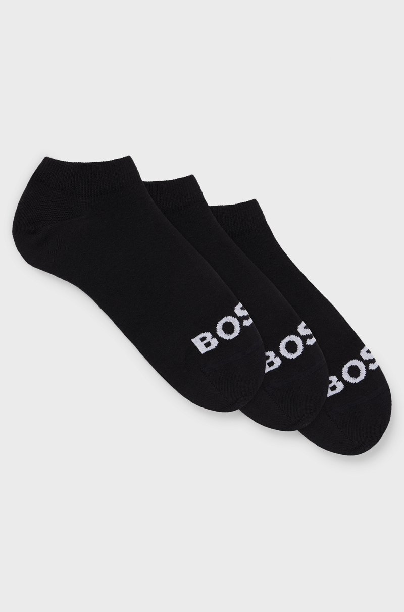 Hugo Boss Paquete de 3 pares de calcetines a la altura del tobillo con logos en contraste