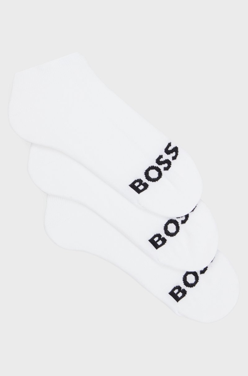 Hugo Boss Paquete de 3 pares de calcetines a la altura del tobillo con logos en contraste