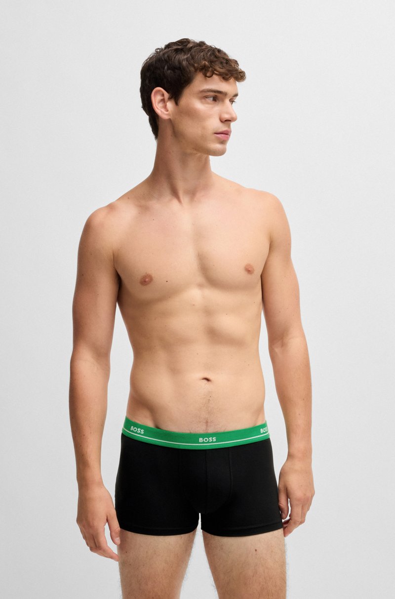 Hugo Boss Paquete De Cinco Calzoncillos De Algodón Elástico Con Logotipo En La Cinturilla