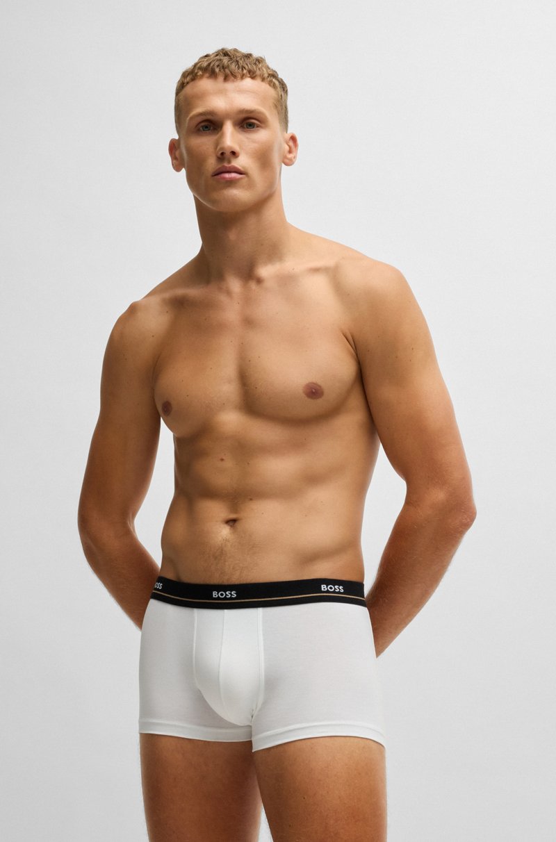 Hugo Boss Paquete De Cinco Calzoncillos De Algodón Elástico Con Logos En La Cintura