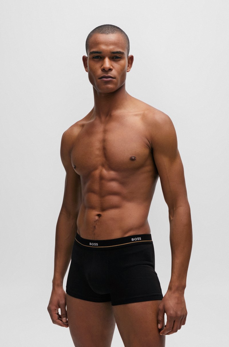 Hugo Boss Paquete De Cinco Calzoncillos De Algodón Elástico Con Logos En La Cintura