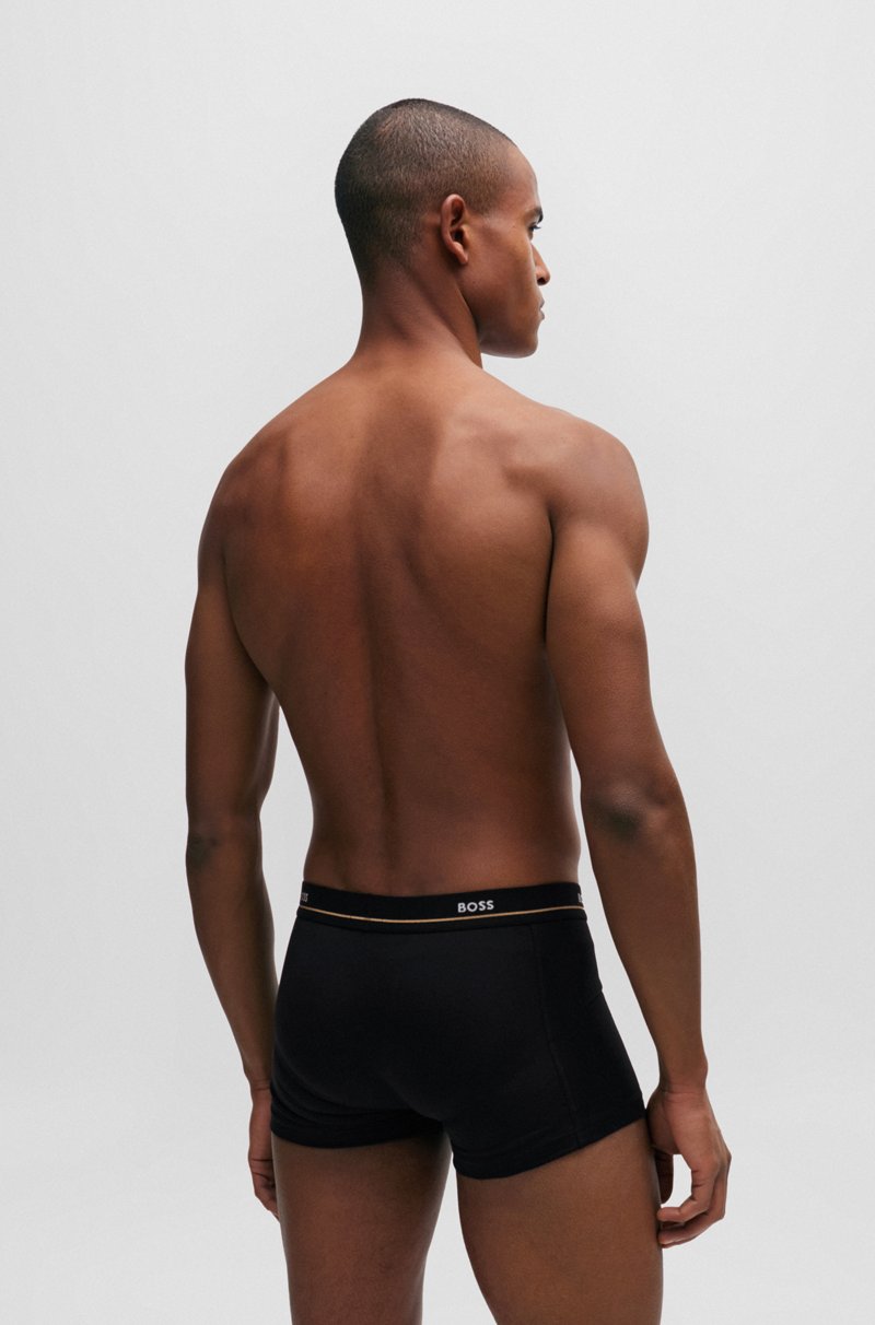 Hugo Boss Paquete De Cinco Calzoncillos De Algodón Elástico Con Logos En La Cintura